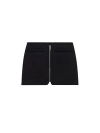 Short swallow wool Skirt - Black