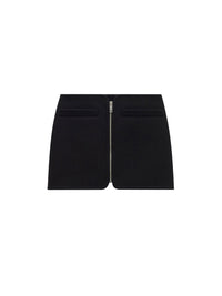 Swallow zip wool Skirt - Black