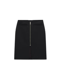 Long swallow wool Skirt - Black