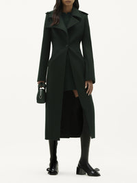 Belted wool Coat - Green