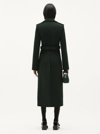 Belted wool Coat - Green