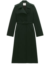 Belted wool Coat - Green