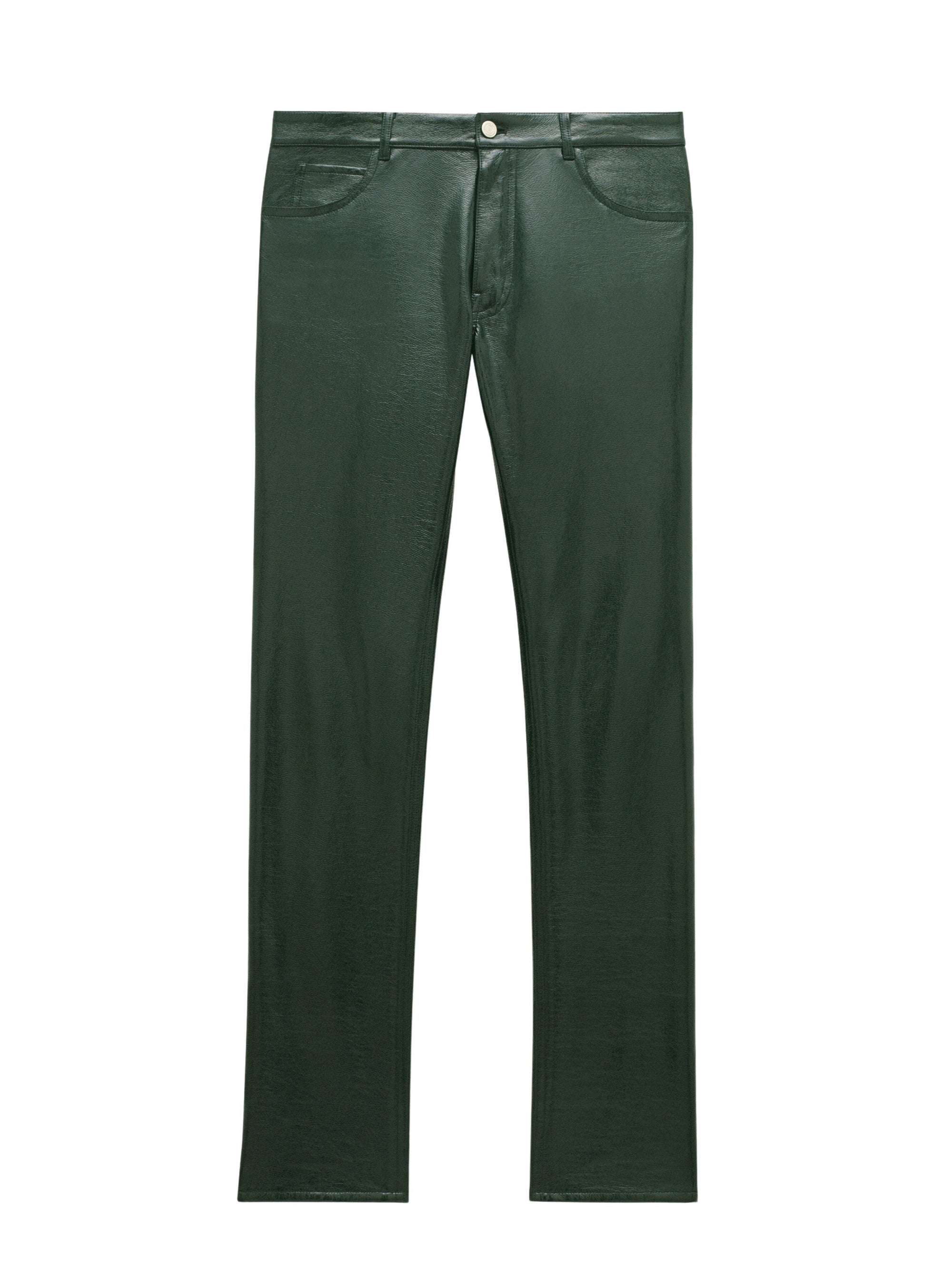 5-pockets vinyl Pant - Green