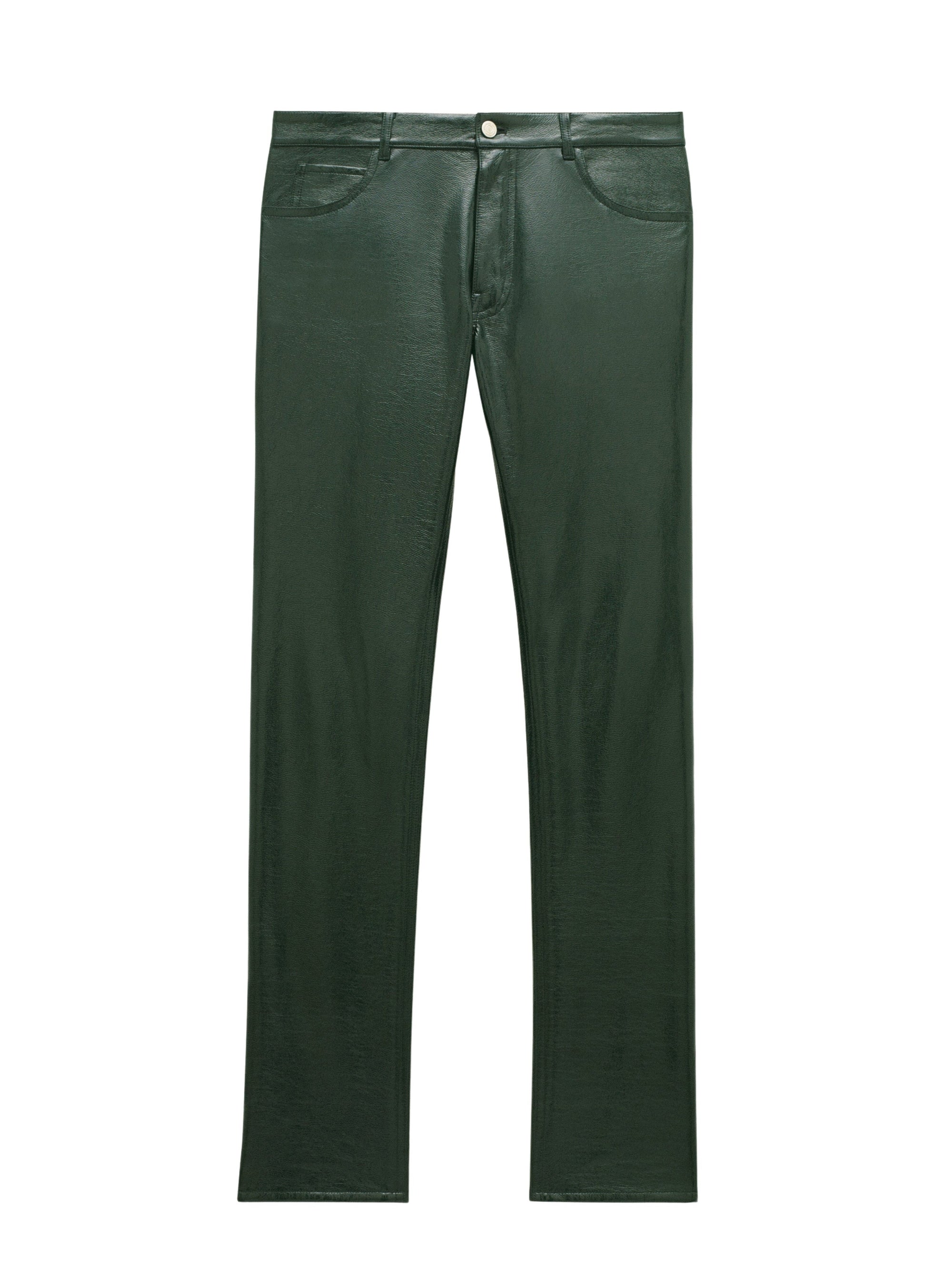 5-pockets vinyl Pant - Dark Green