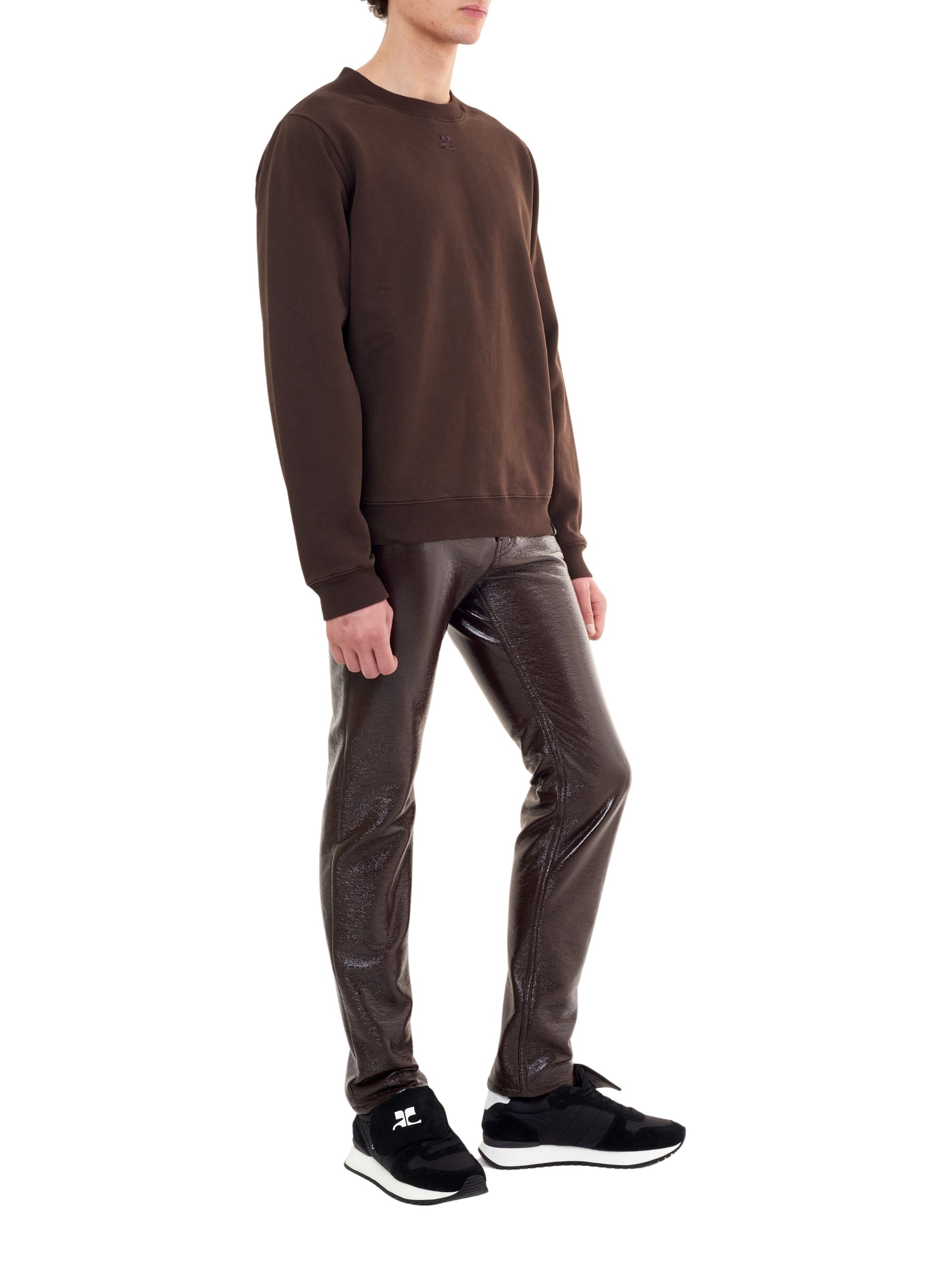 5-pockets vinyl Pant - Chocolate