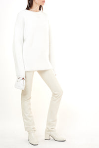 Straight-leg vinyl Pant - White