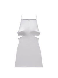 Slash satin Dress - Ice Blue