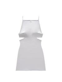 Swallow neckline Dress - Blue
