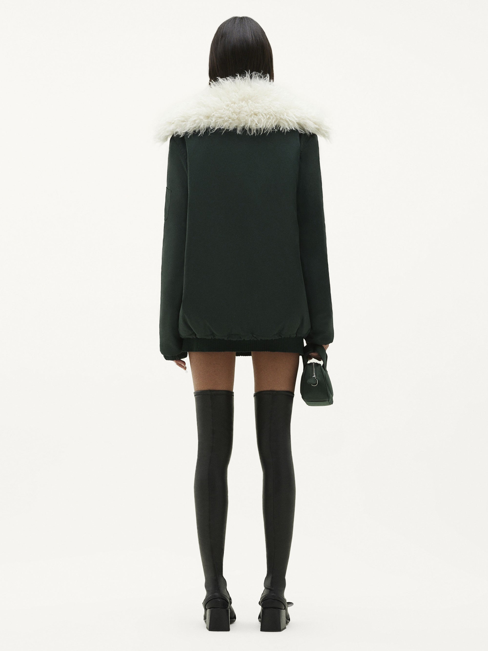 Courreges fur coach Jacket - Green