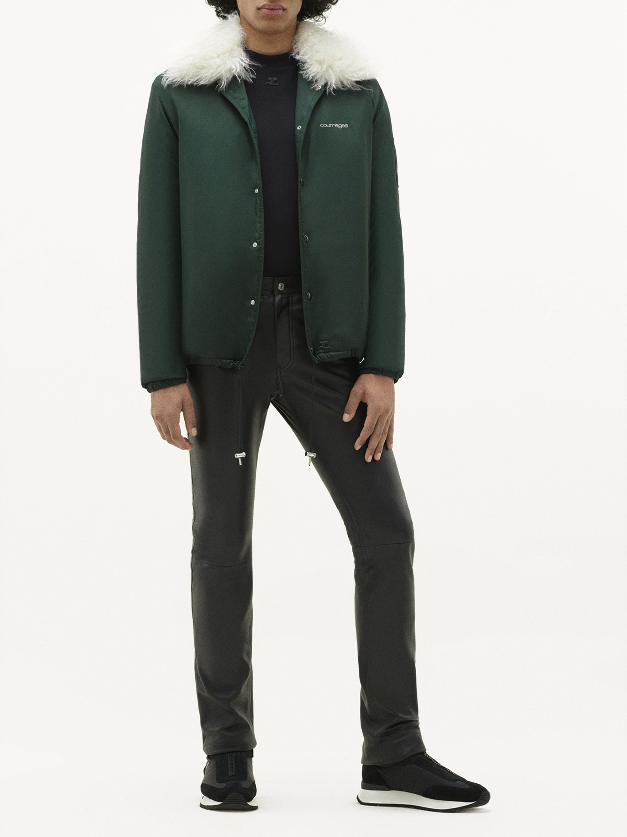 Courreges fur coach Jacket - Green