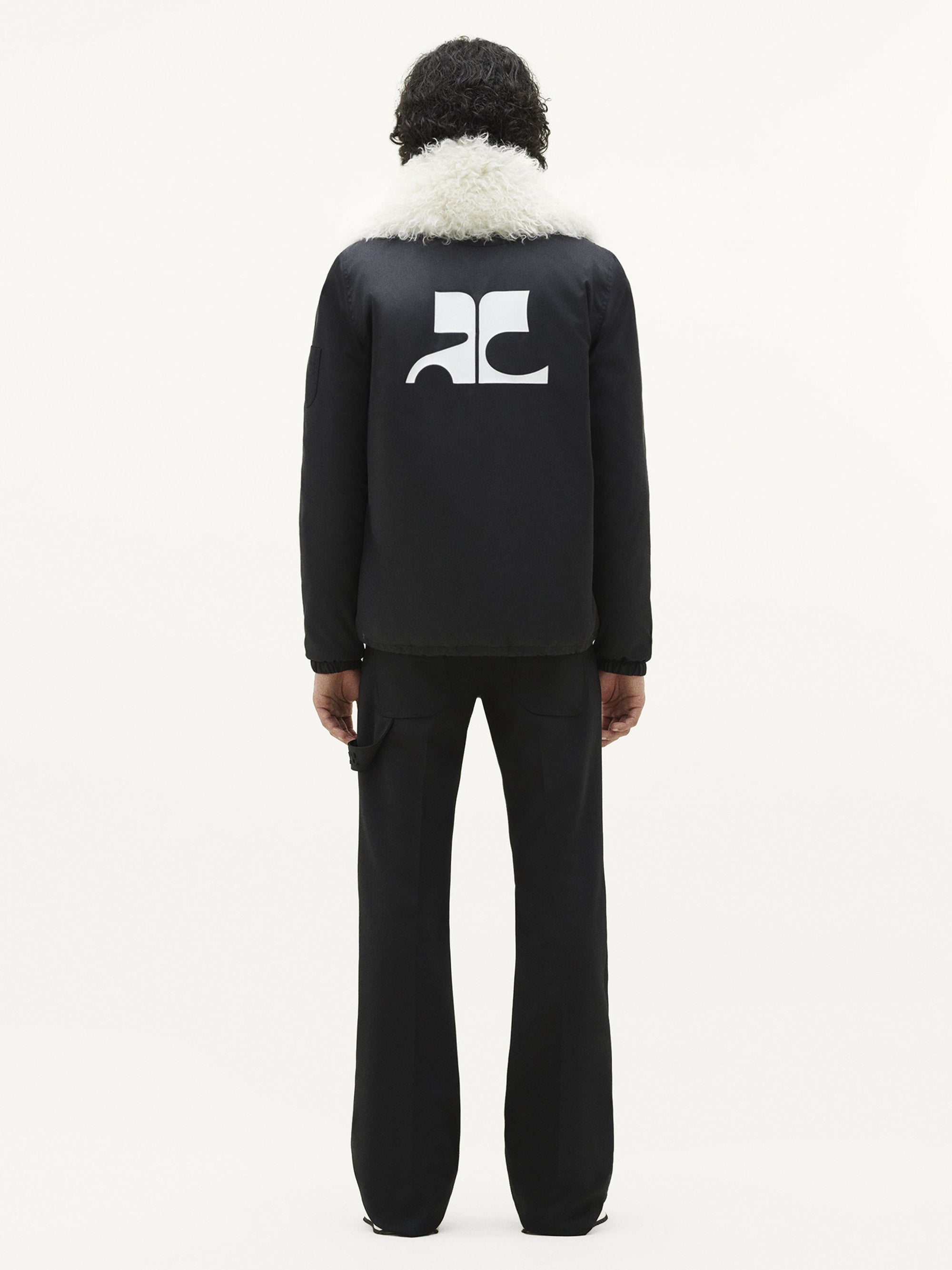 Short nylon rain Jacket - Black