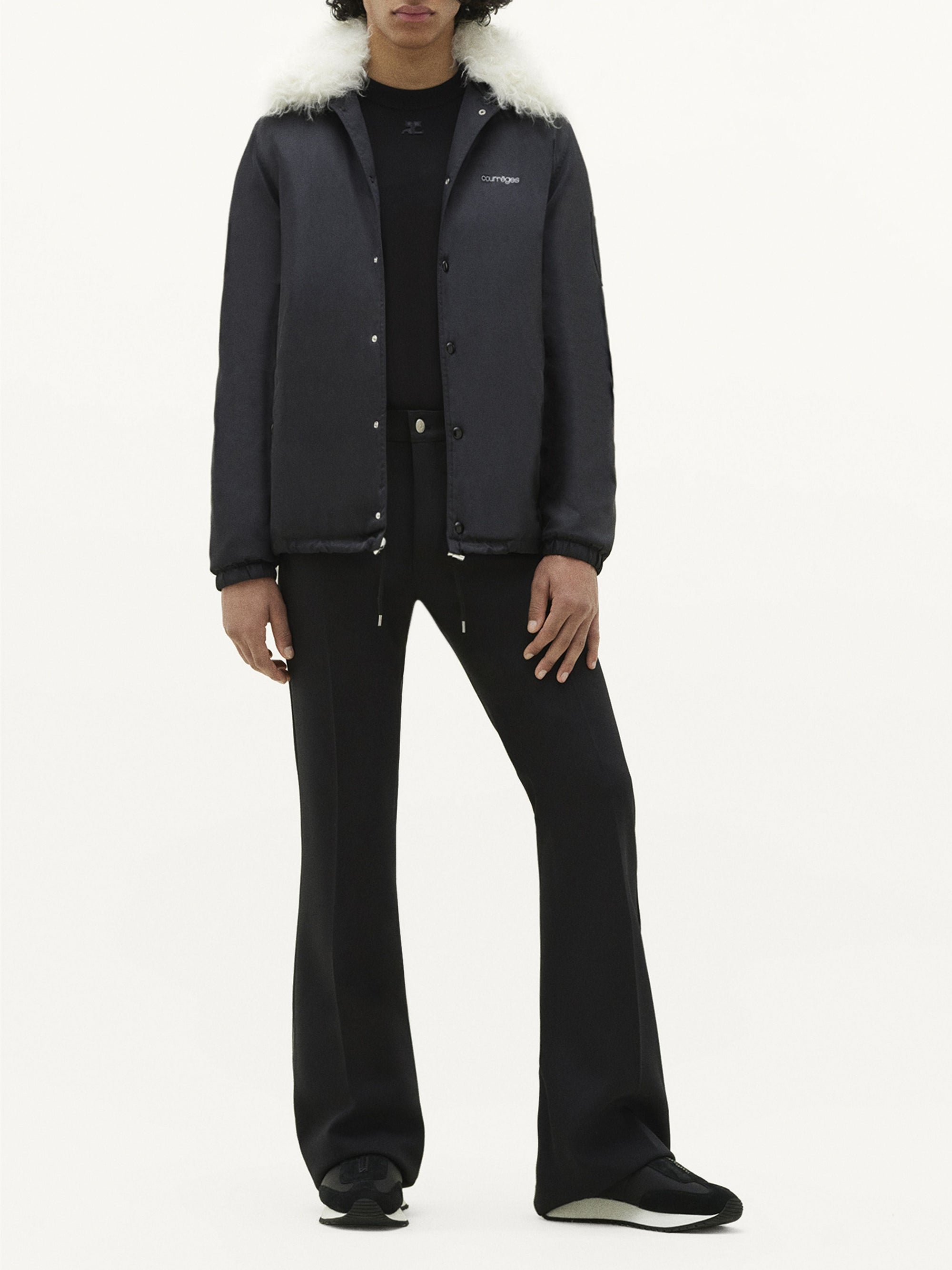 Short nylon rain Jacket - Black