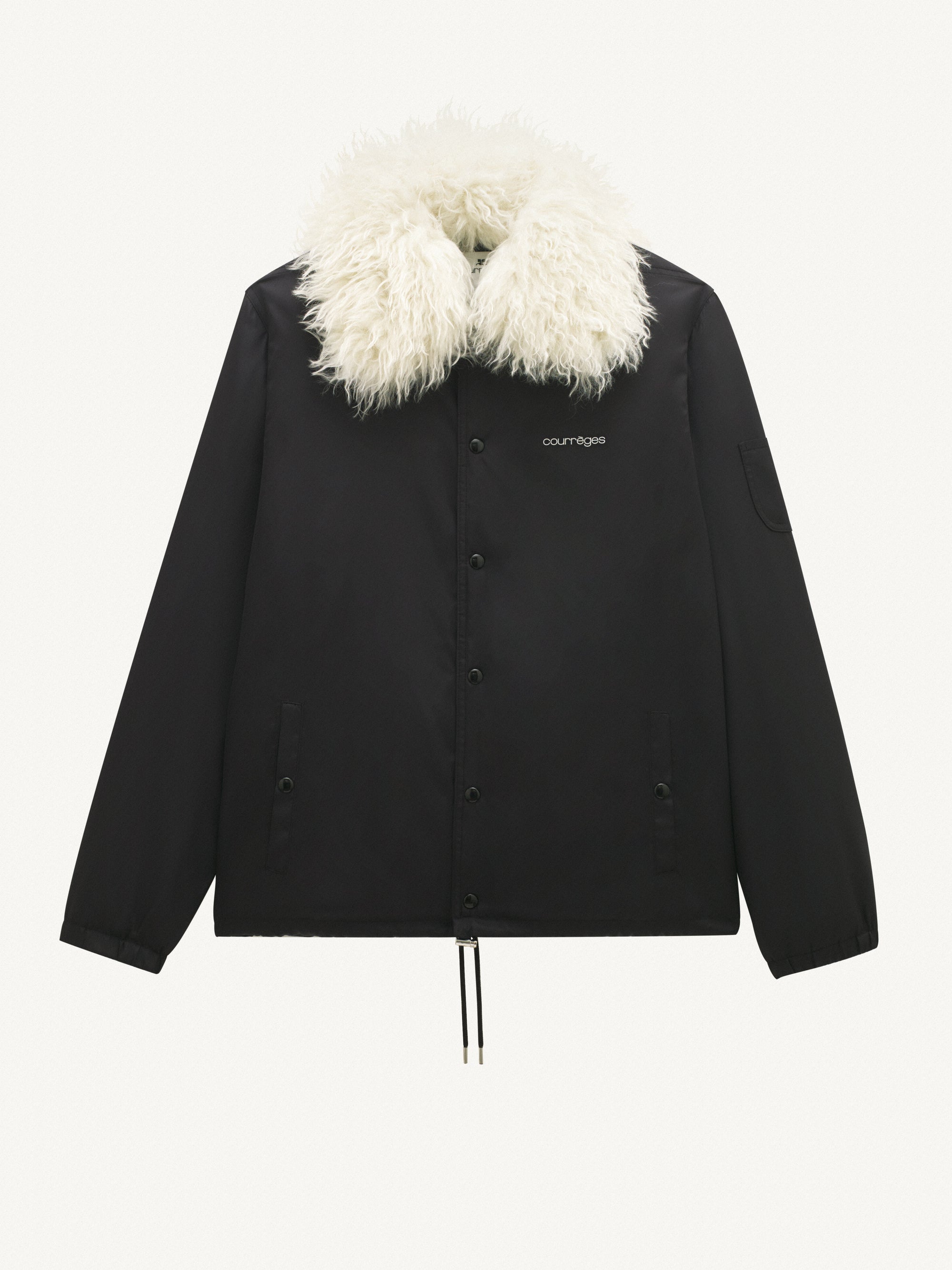 Short nylon rain Jacket - Black
