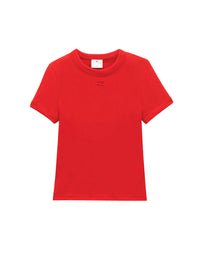 Bumpy signature cotton T-shirt - Red