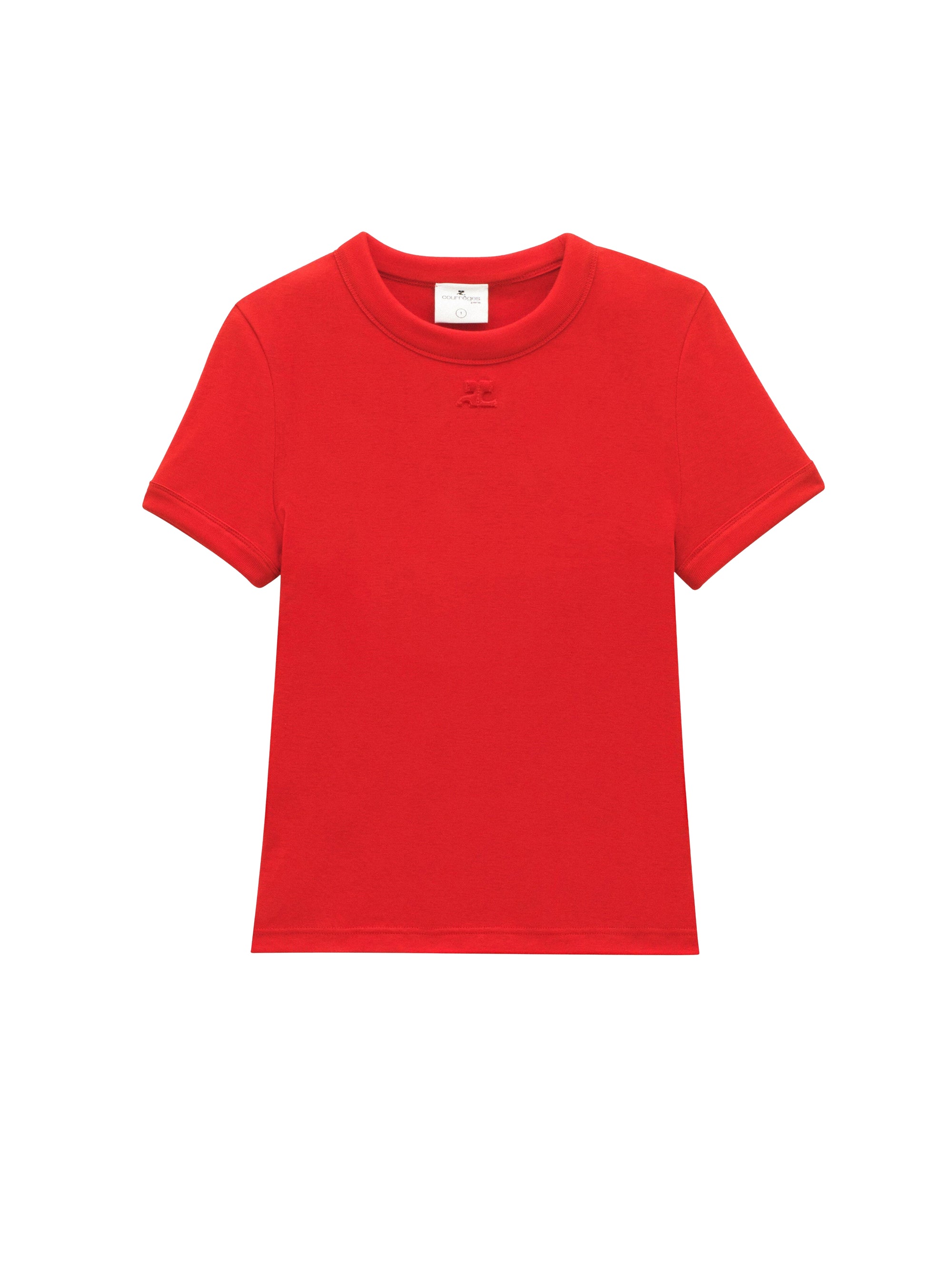 Bumpy signature cotton T-shirt - Red