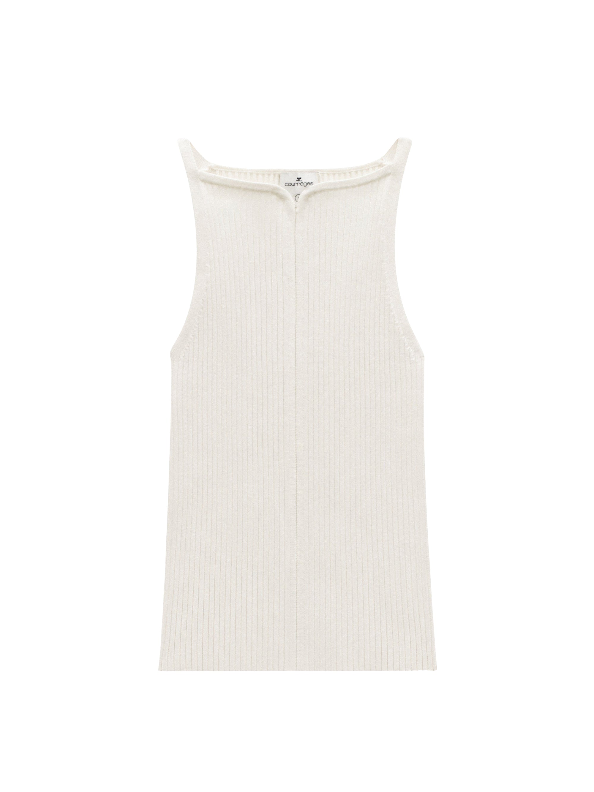 Swallow rib knit tank Top - White