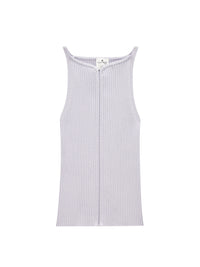Swallow rib knit tank Top - Purple