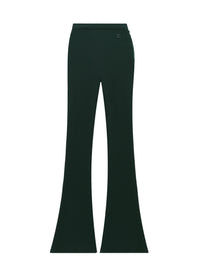 Iconic rib knit flare Pant - Green