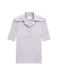 Rib knit signature Polo - Purple