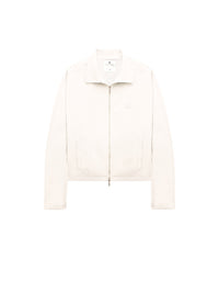 Retro zipped twill Jacket - White