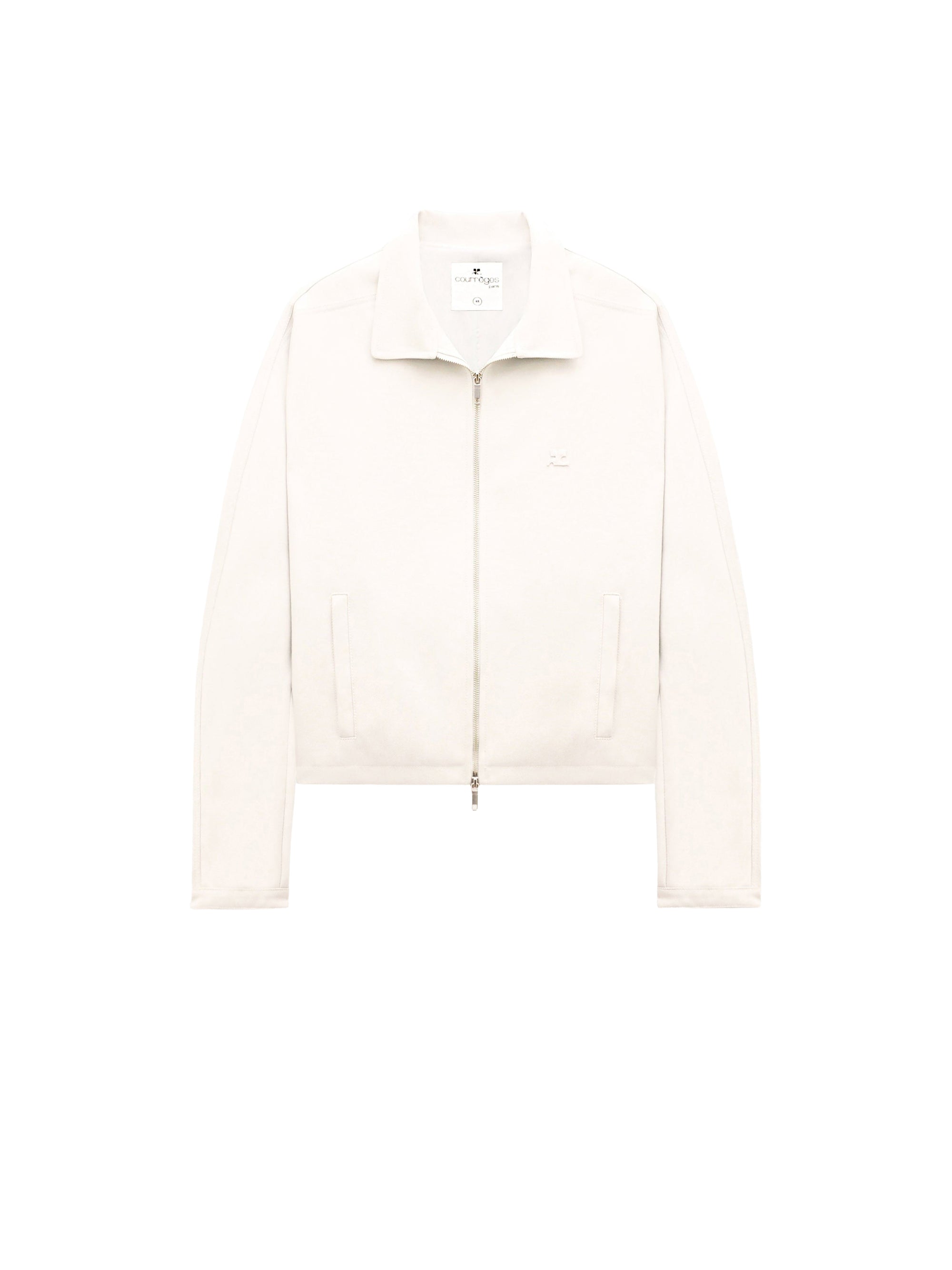 Retro zipped twill Jacket - White
