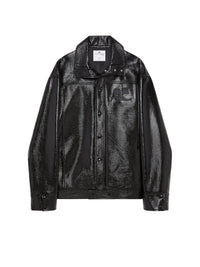 Oversized iconic vinyl Jacket - Black