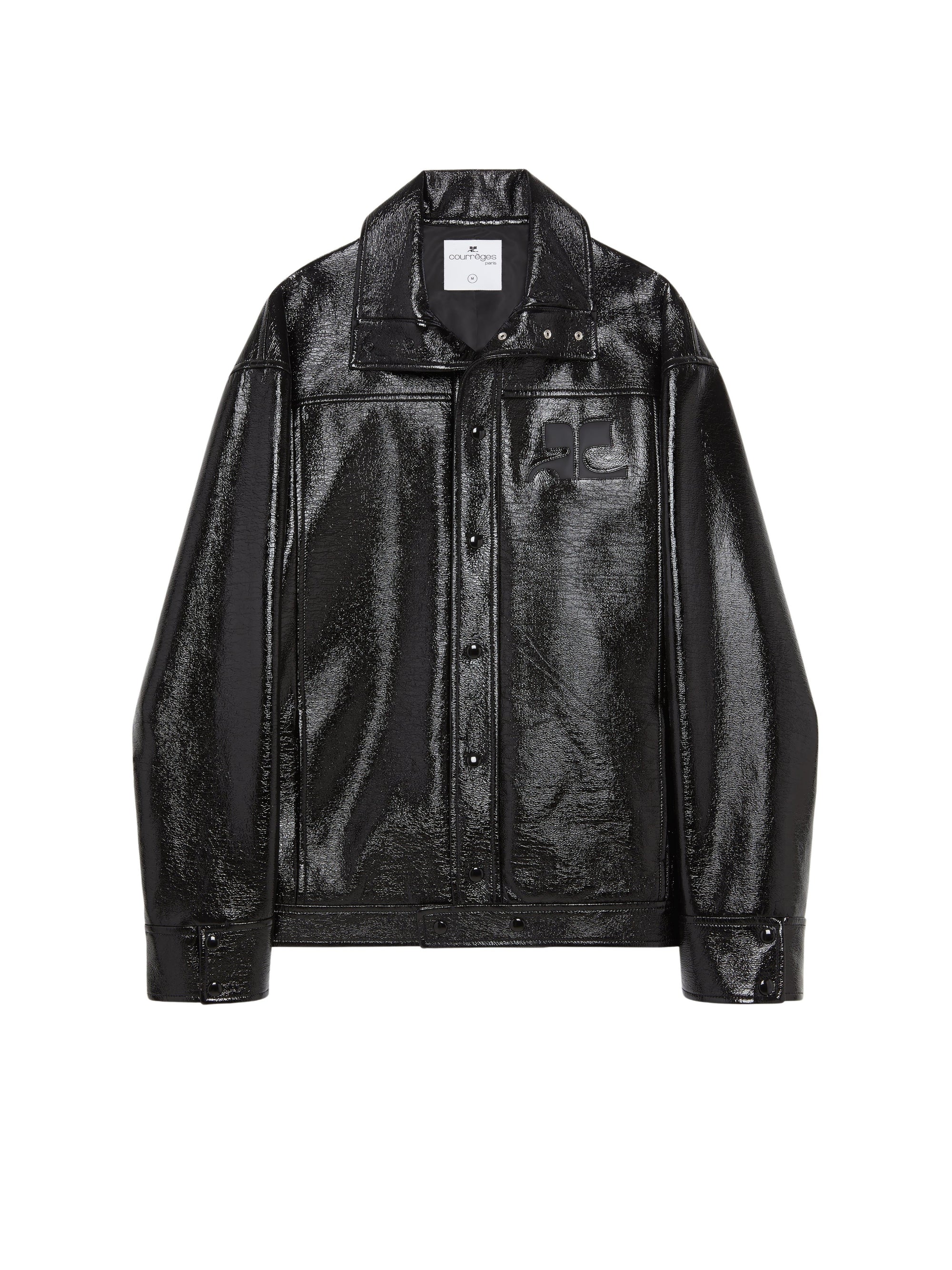 Oversized iconic vinyl Jacket - Black