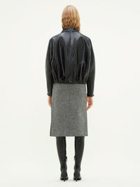 Vinyl zipped bomber Jacket - Black