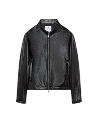 Vinyl zipped bomber Jacket - Black