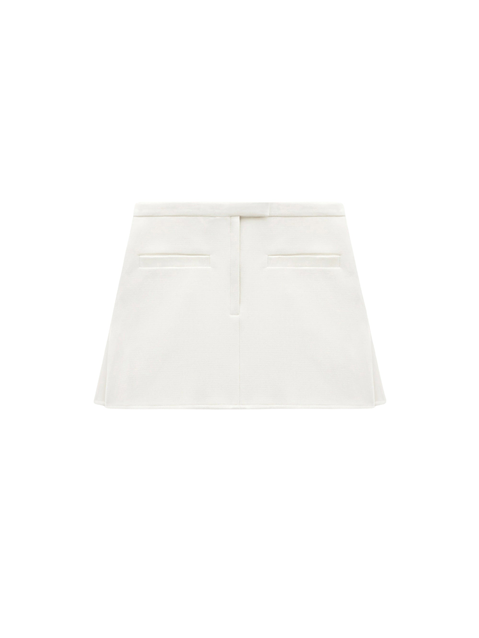 Crepe trapeze mini Skirt - White