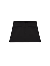 Crepe trapeze mini Skirt - Black