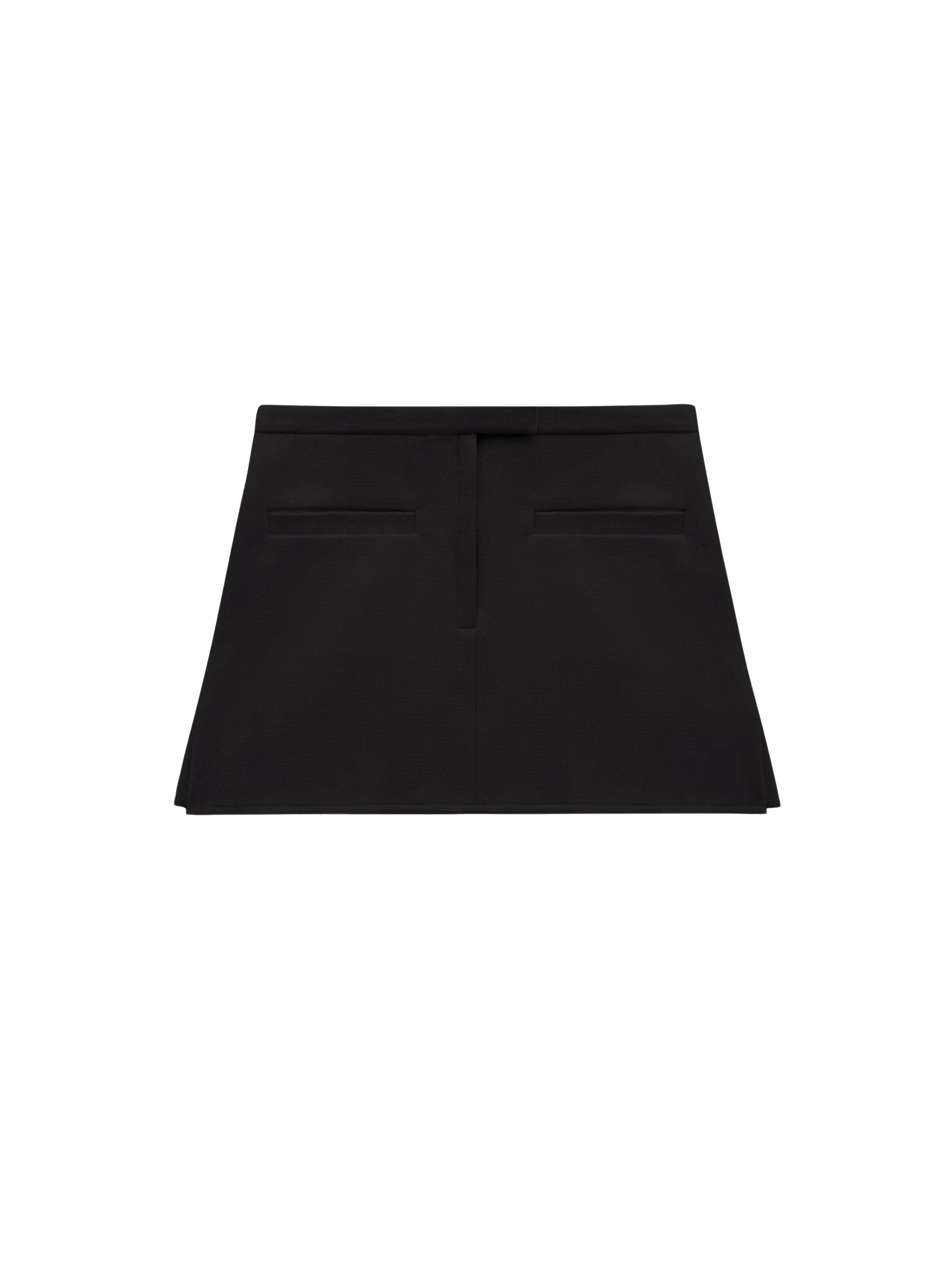 Crepe trapeze mini Skirt - Black