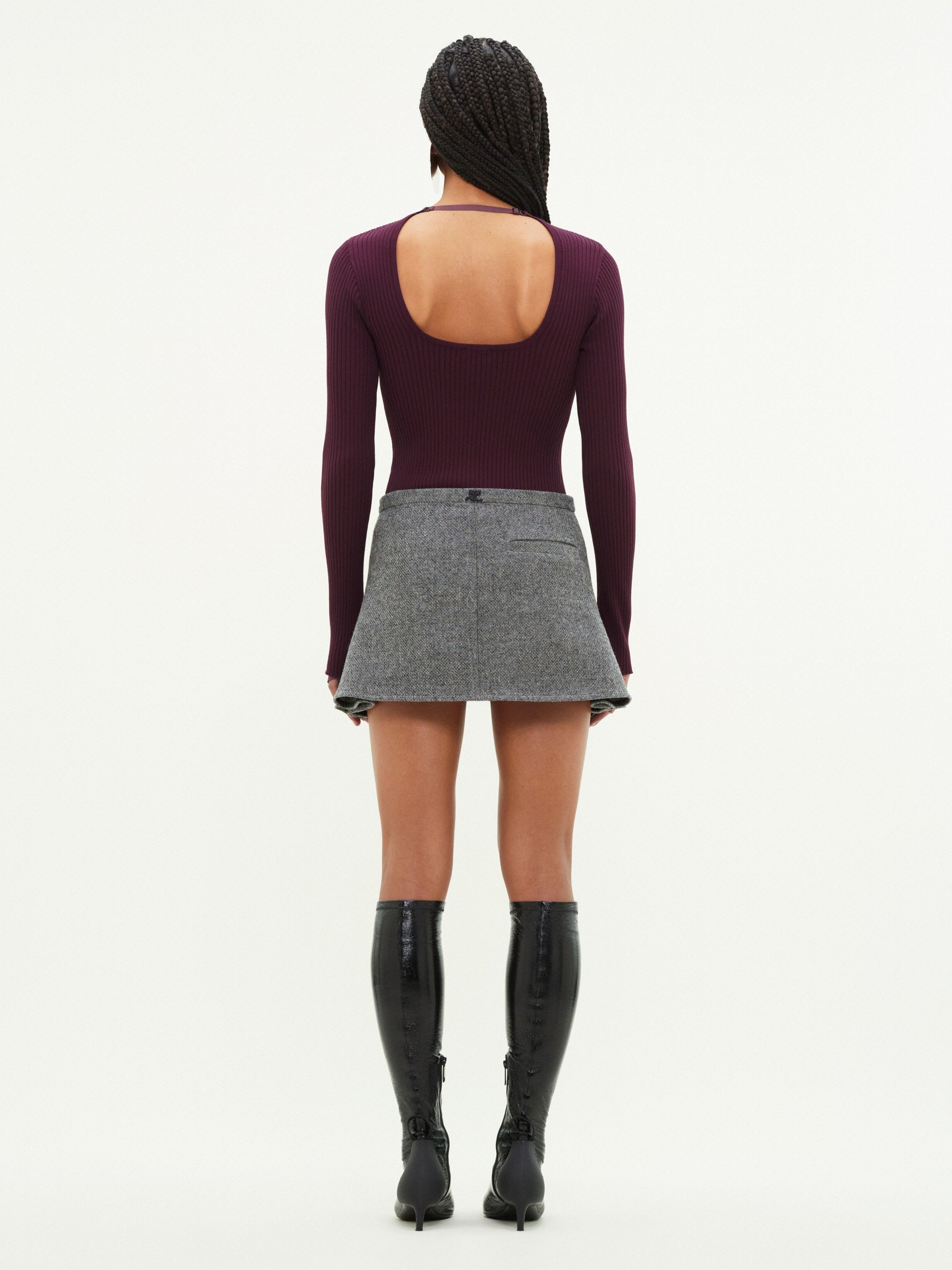 Caviar trapeze mini Skirt - Black