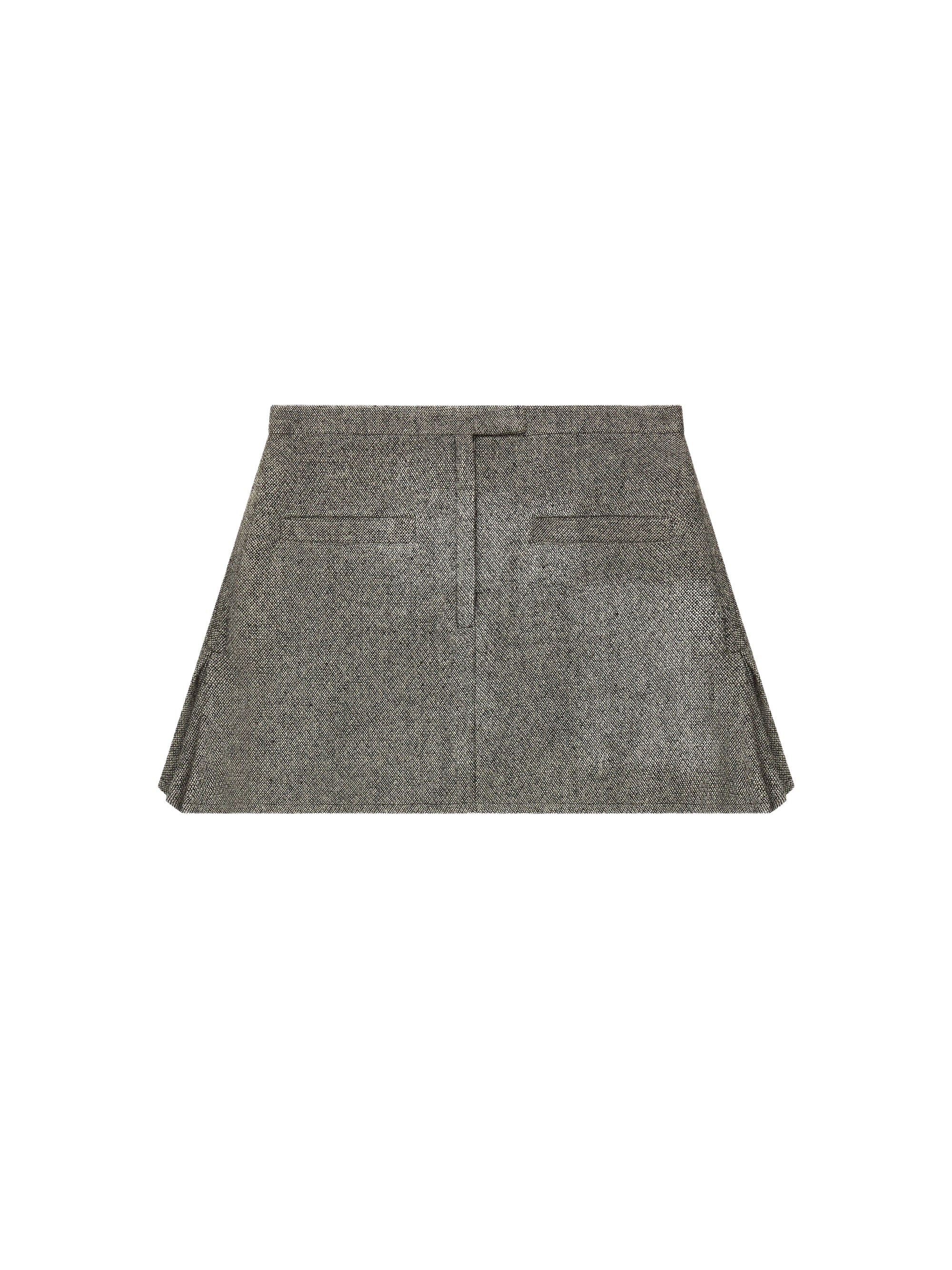 Caviar trapeze wool mini Skirt - Black & White