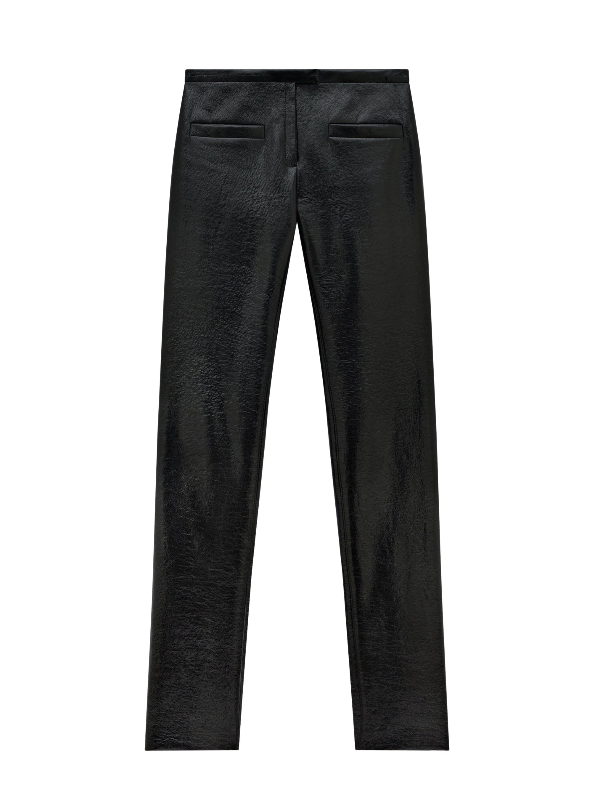 Tailored tube vinyl Pant - Black