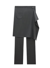 Overskirt wool tailored Pant - Grey
