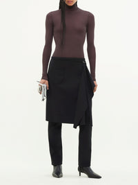 Overskirt wool tailored Pant - Black