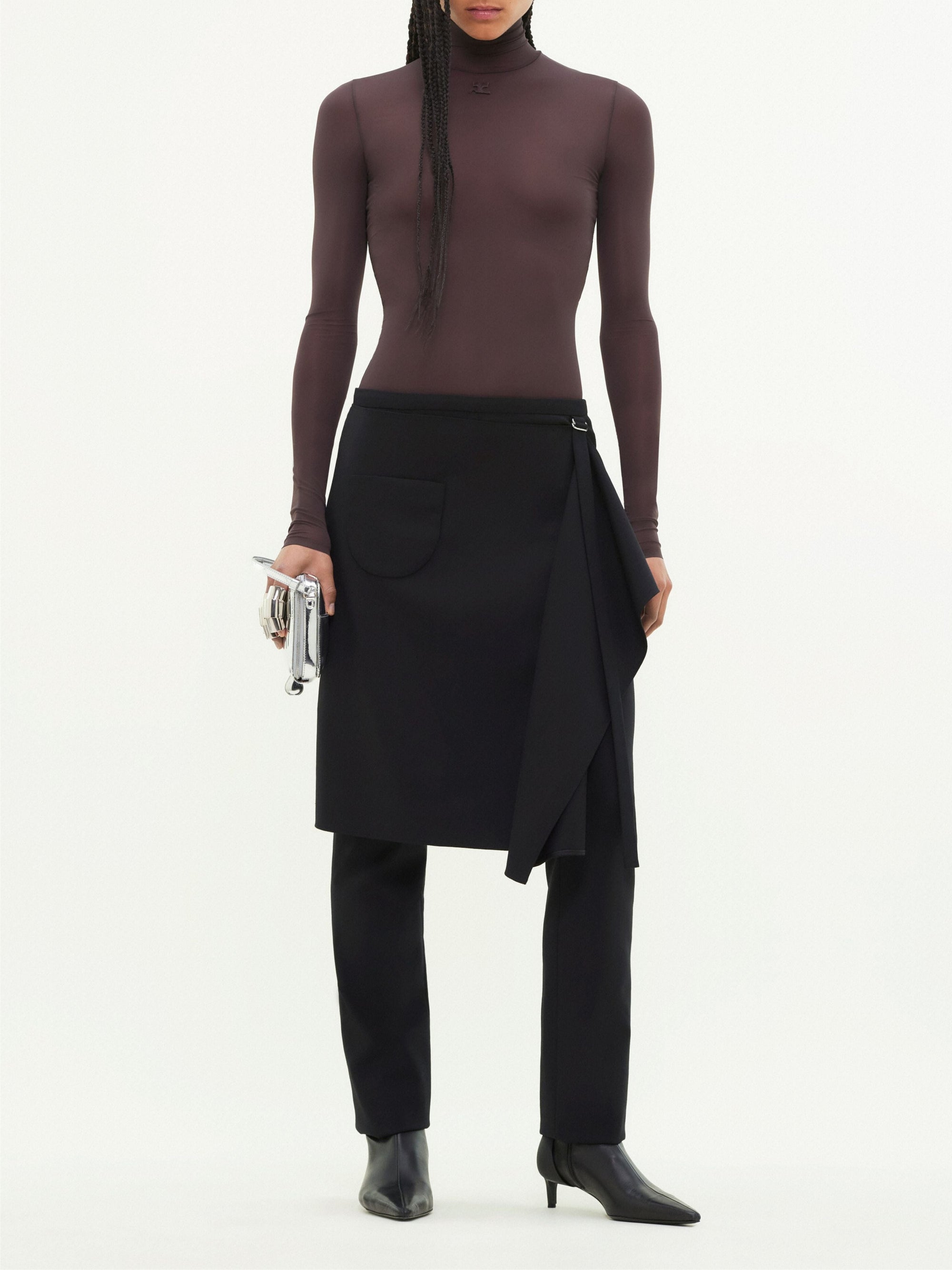Overskirt wool tailored Pant - Black