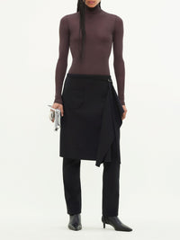 Overskirt wool tailored Pant - Black