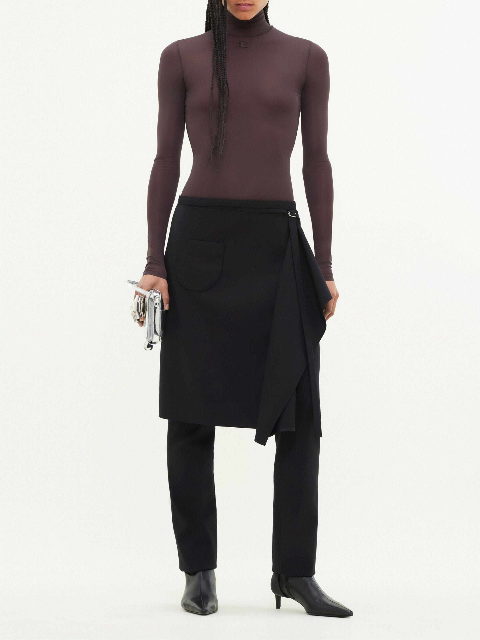 Overskirt wool tailored Pant - Black