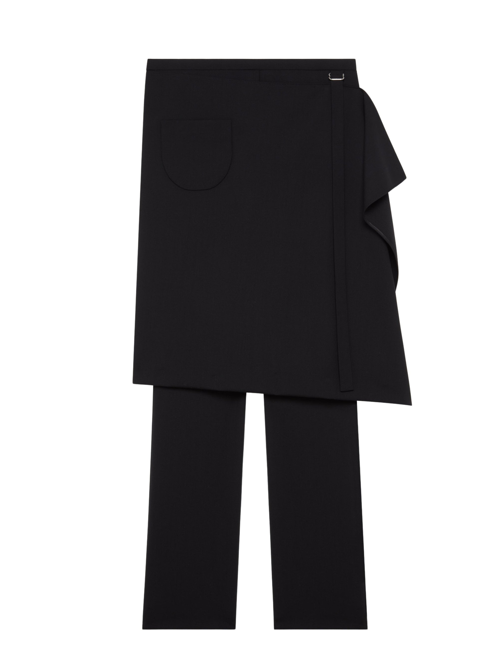 Overskirt wool tailored Pant - Black