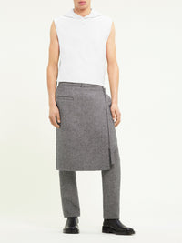Overskirt caviar tailored Pant - Black