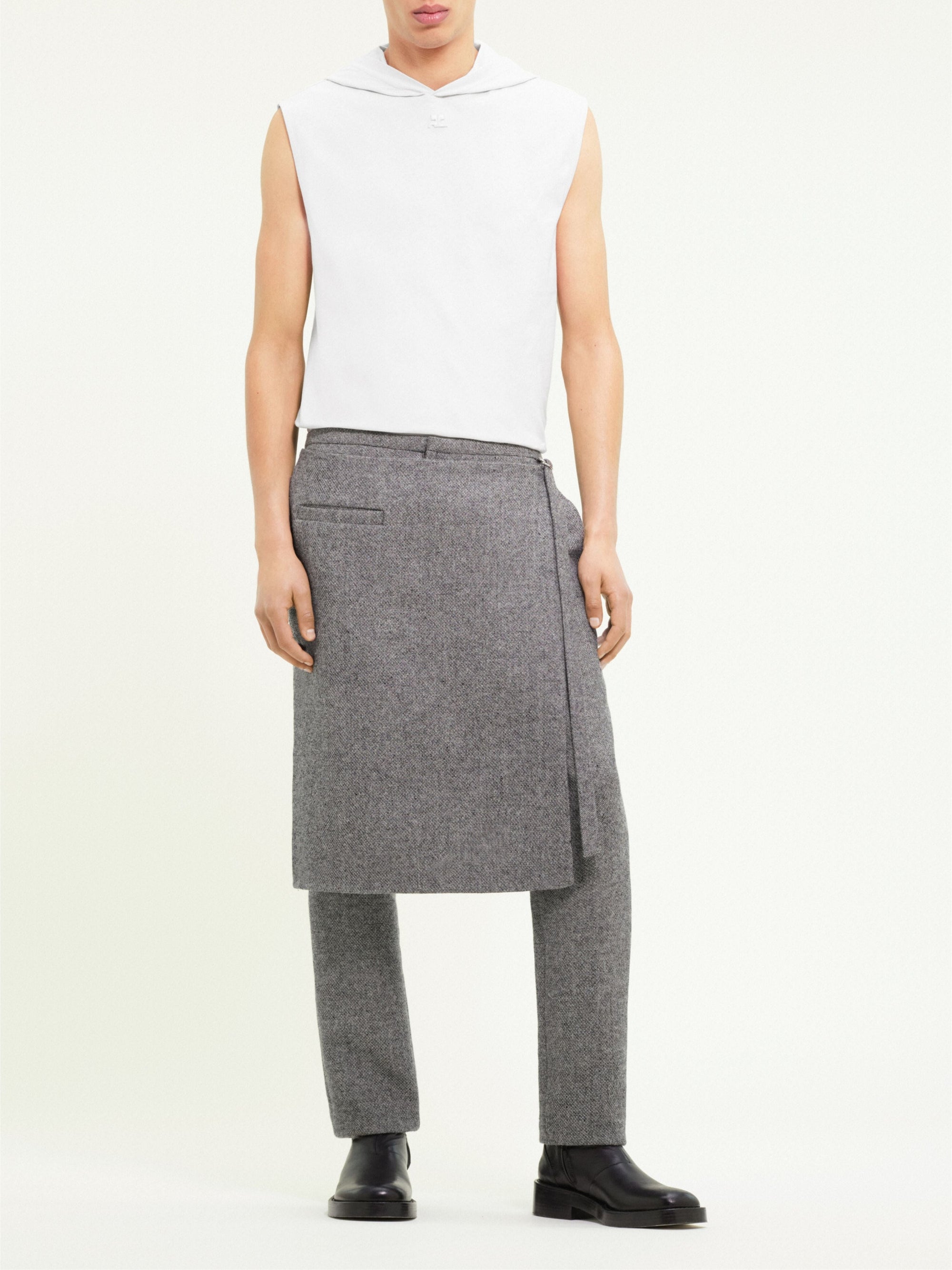 Overskirt caviar tailored Pant - Black