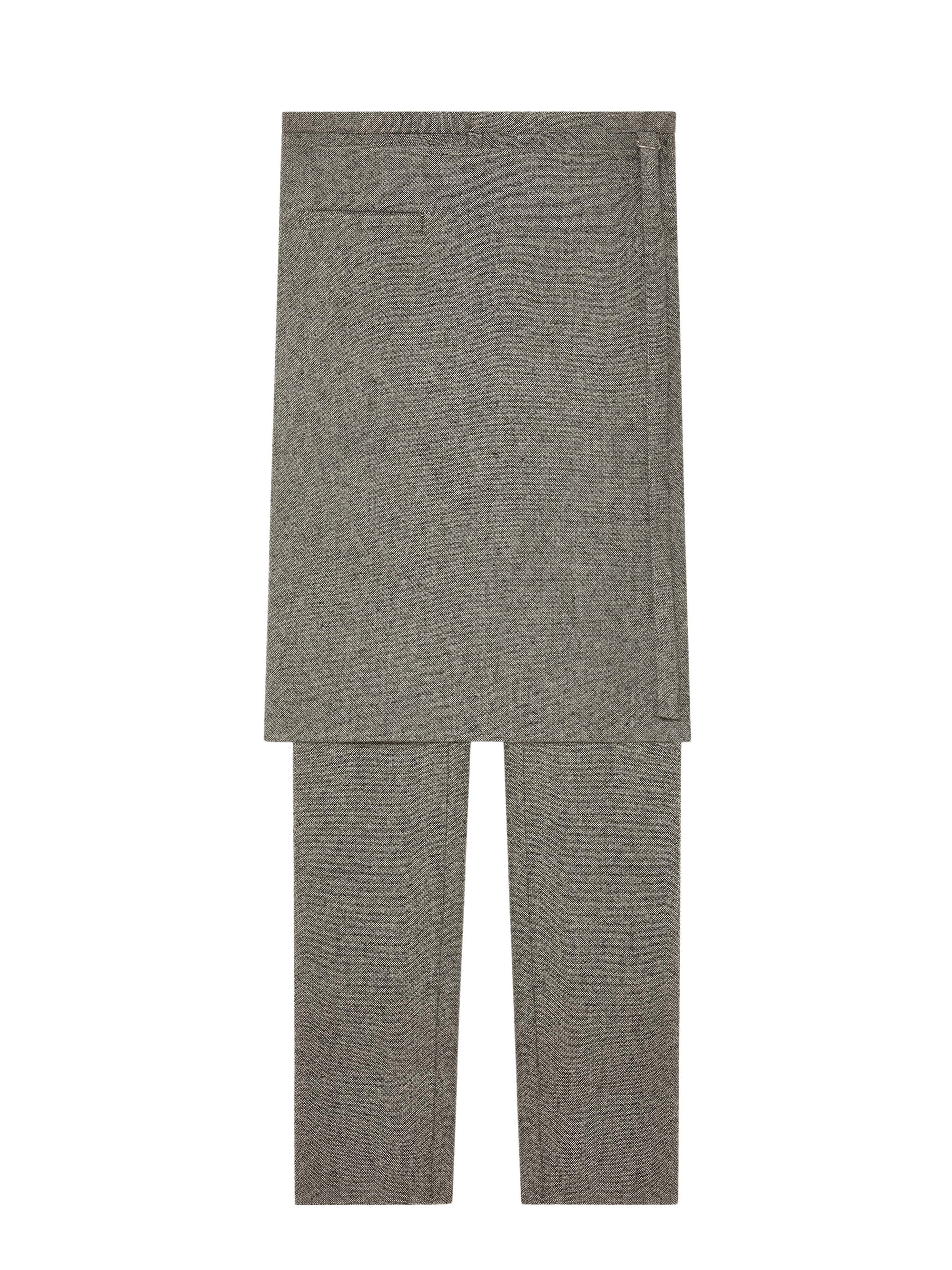 Overskirt caviar tailored Pant - Black