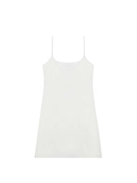 Mixed silk mini slip Dress - Heritage White