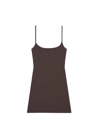 Silk Mini Dress - Brown