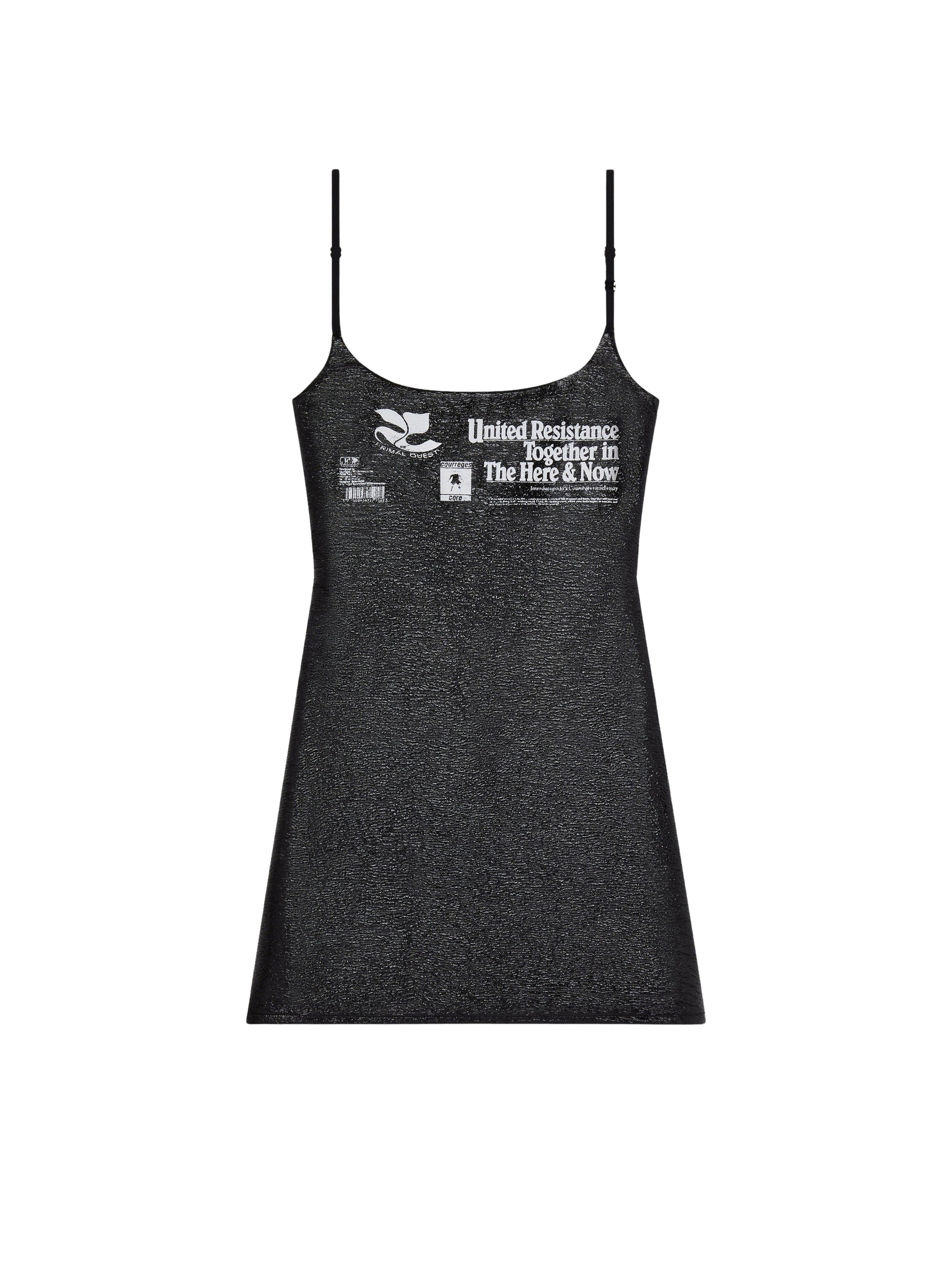 Resistance vinyl mini slip Dress - Black