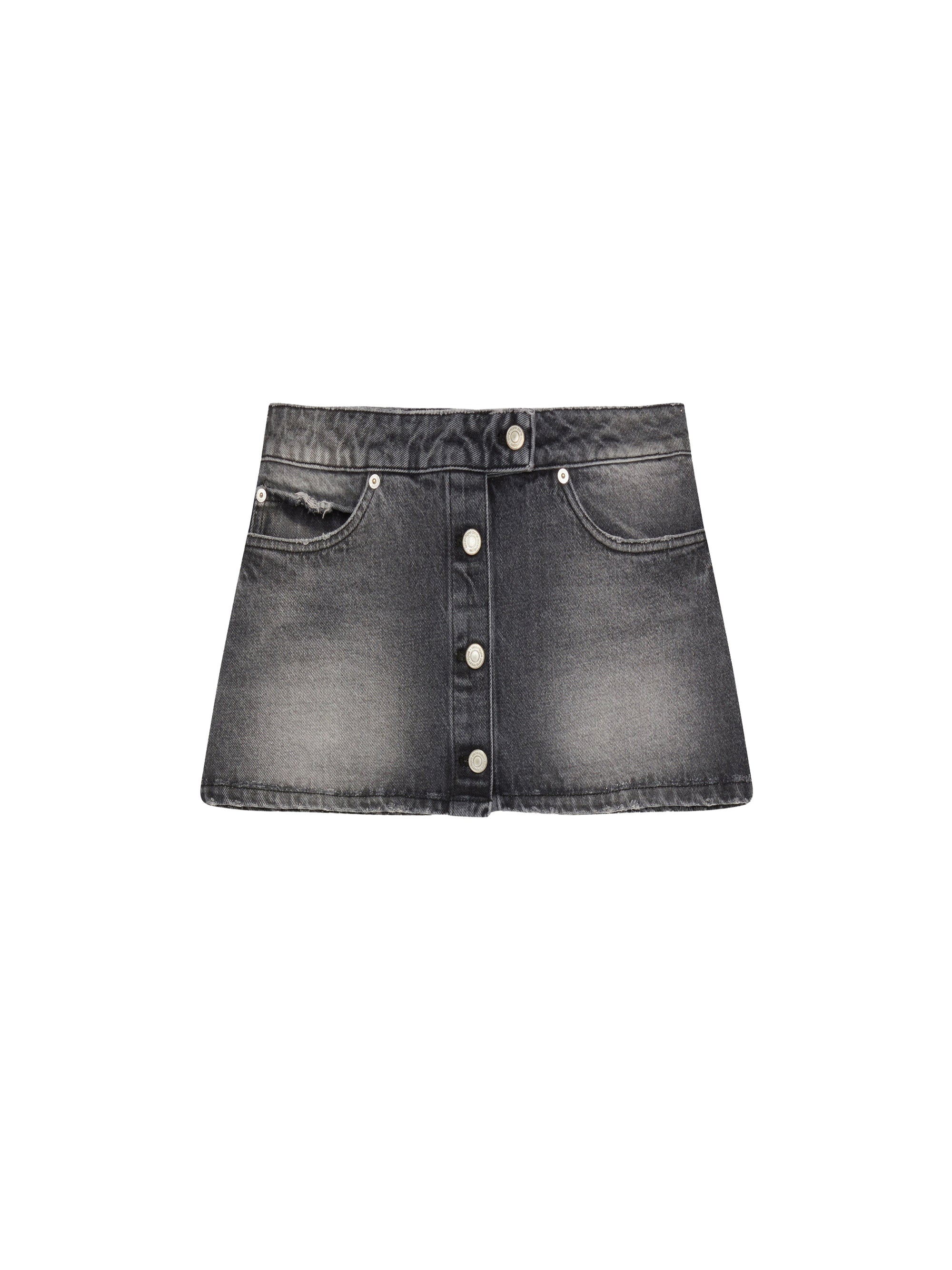 Denim trucker mini Skirt - Grey