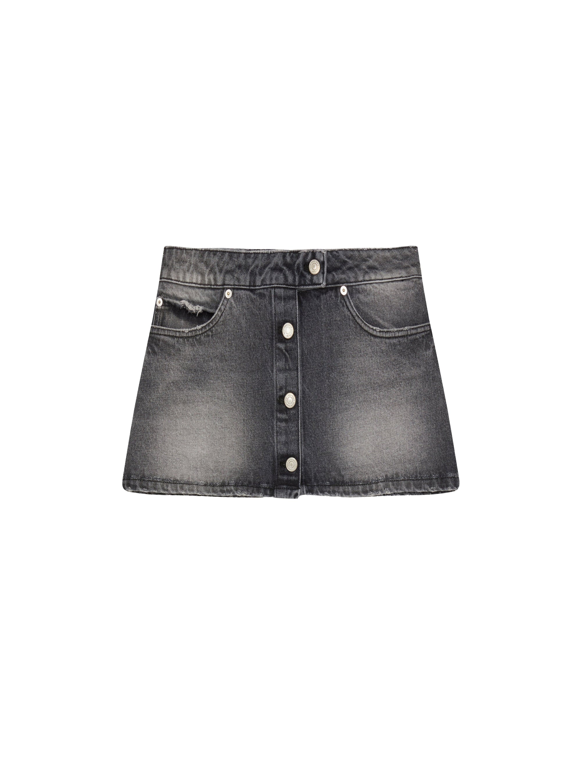 Denim trucker mini Skirt - Stonewashed Grey