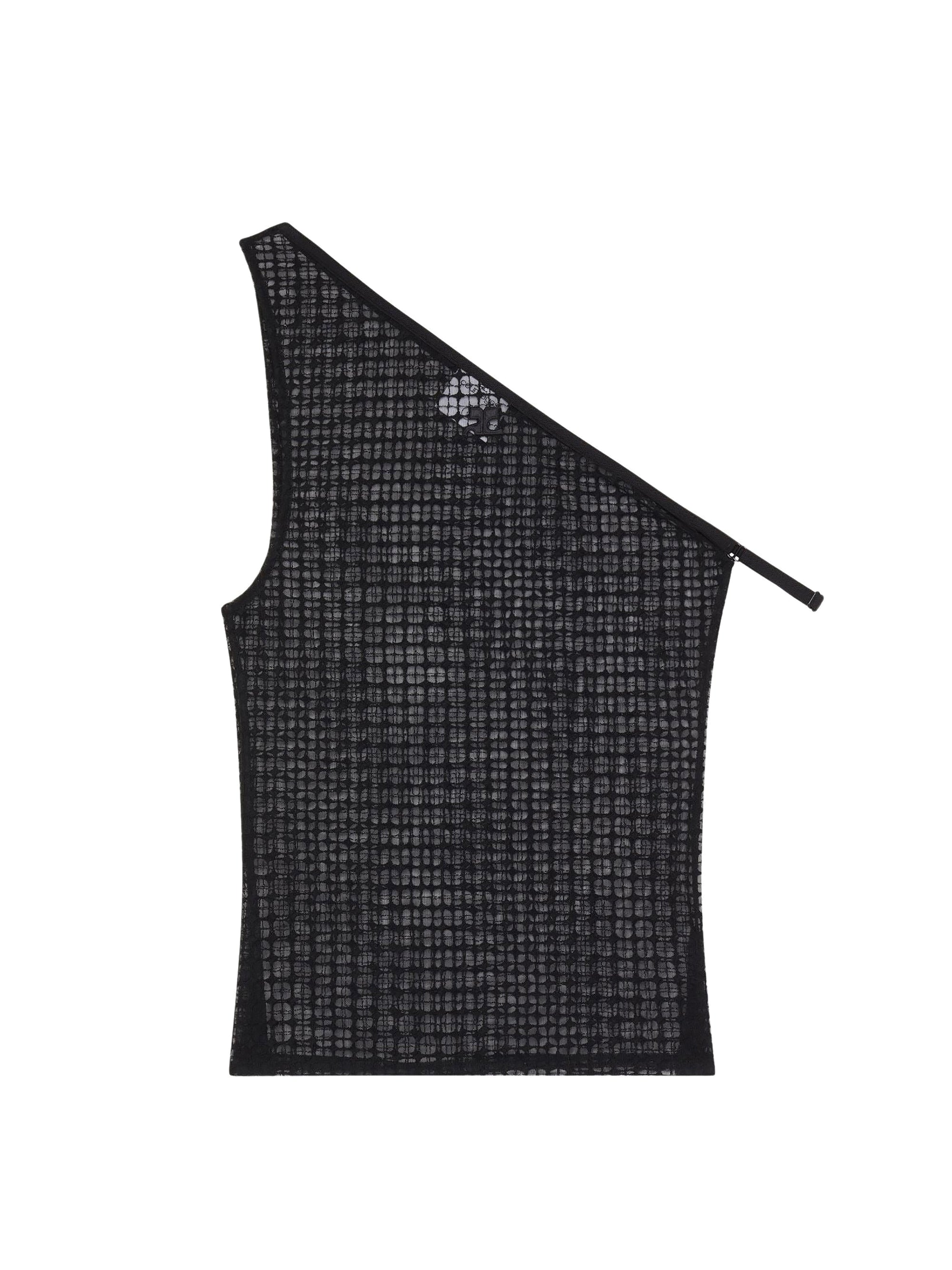 Asymetrical diamonds Top - Black